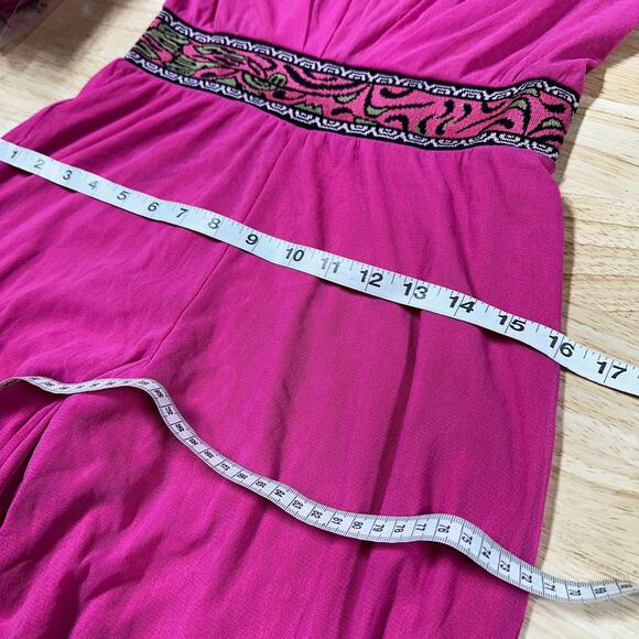 Fuzzi Jean Paul Gaultier NWT Sleeveless Chiffon Wide Leg Jumpsuit Pink Size Med - Picture 9 of 10